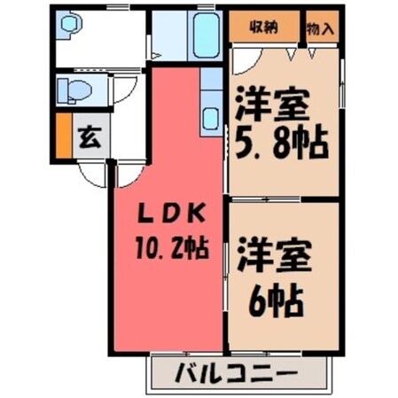 宇都宮駅 バス26分  山崎街道入口下車：停歩7分 1階の物件間取画像